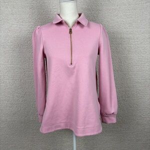 Joules Sweater Womens 4 Pink‎ Rosalyn Dawn Collared Zip Neck Sweatshirt Logo